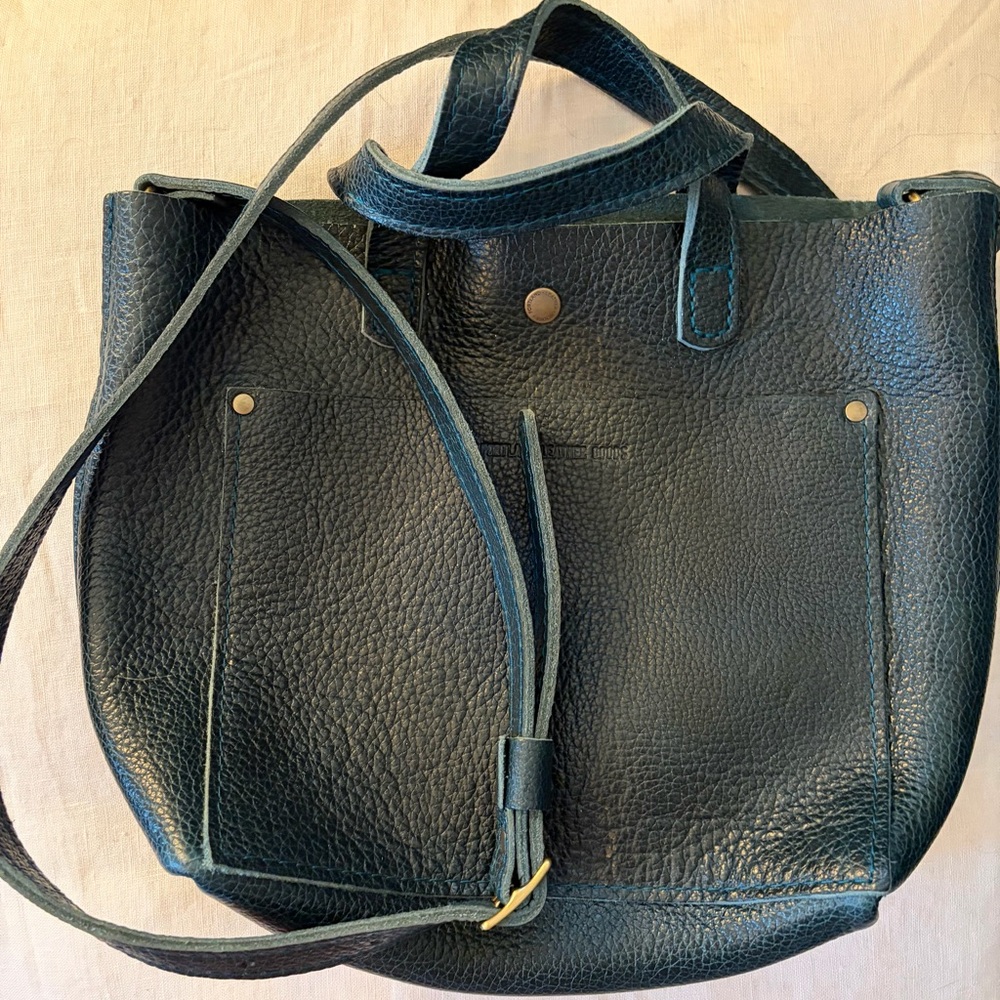Portland Leather Good dark green Tote Bag